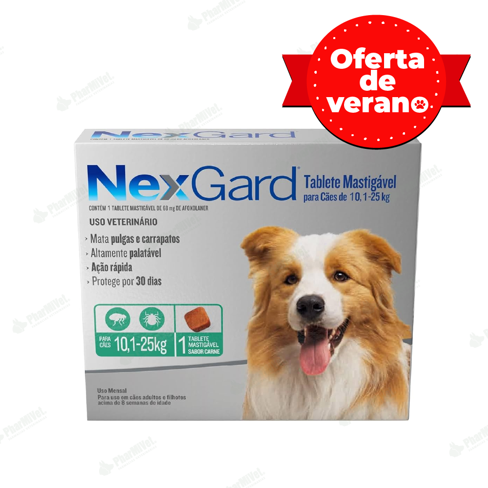 NEX GARD 68 MG DE 10 - 25 KG X 1 TAB