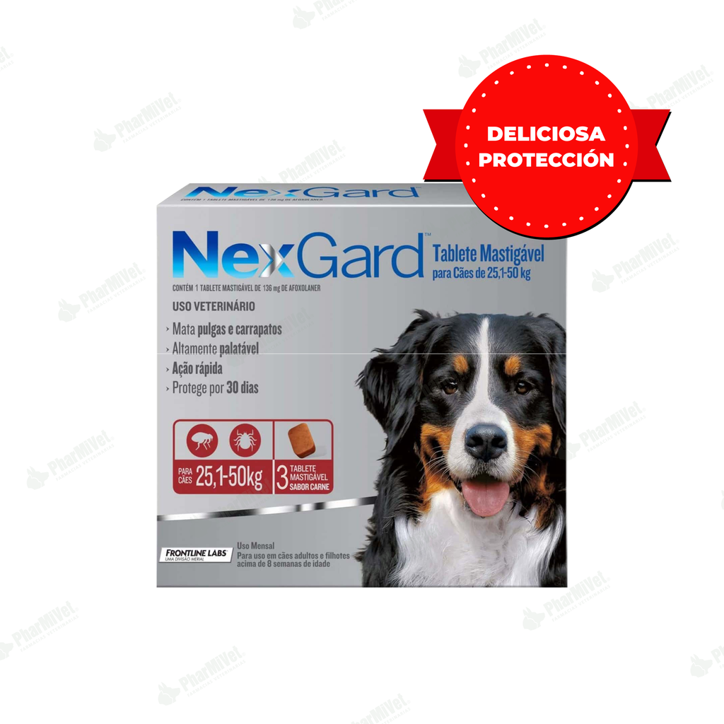 NEX GARD 136 MG DE 25-50 KG X 3 TAB