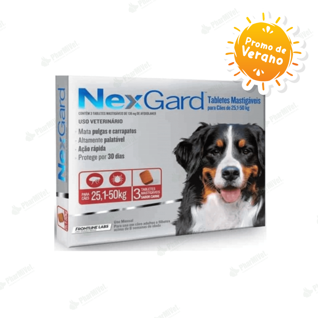 NEX GARD 136 MG DE 25-50 KG X 3 TAB