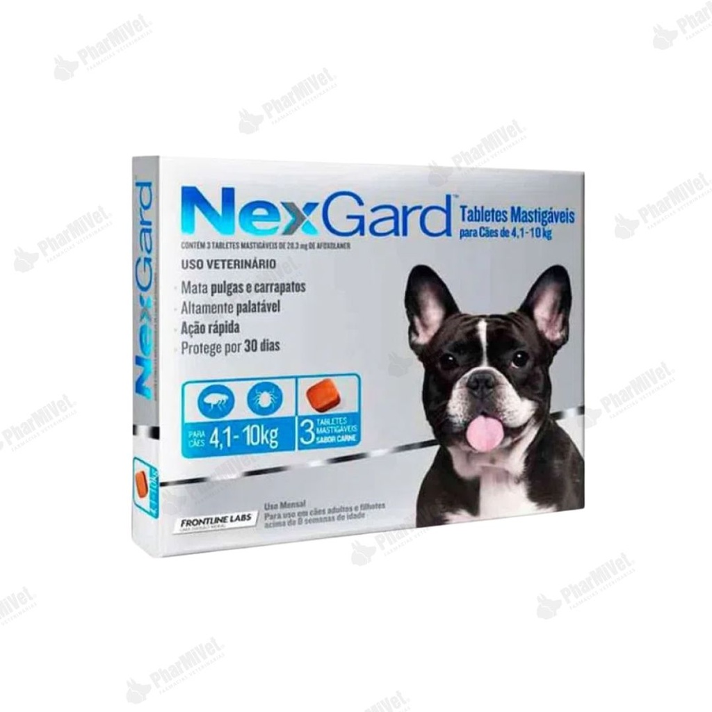 NEX GARD 28.3 MG DE 4-10 KG X 3 TAB