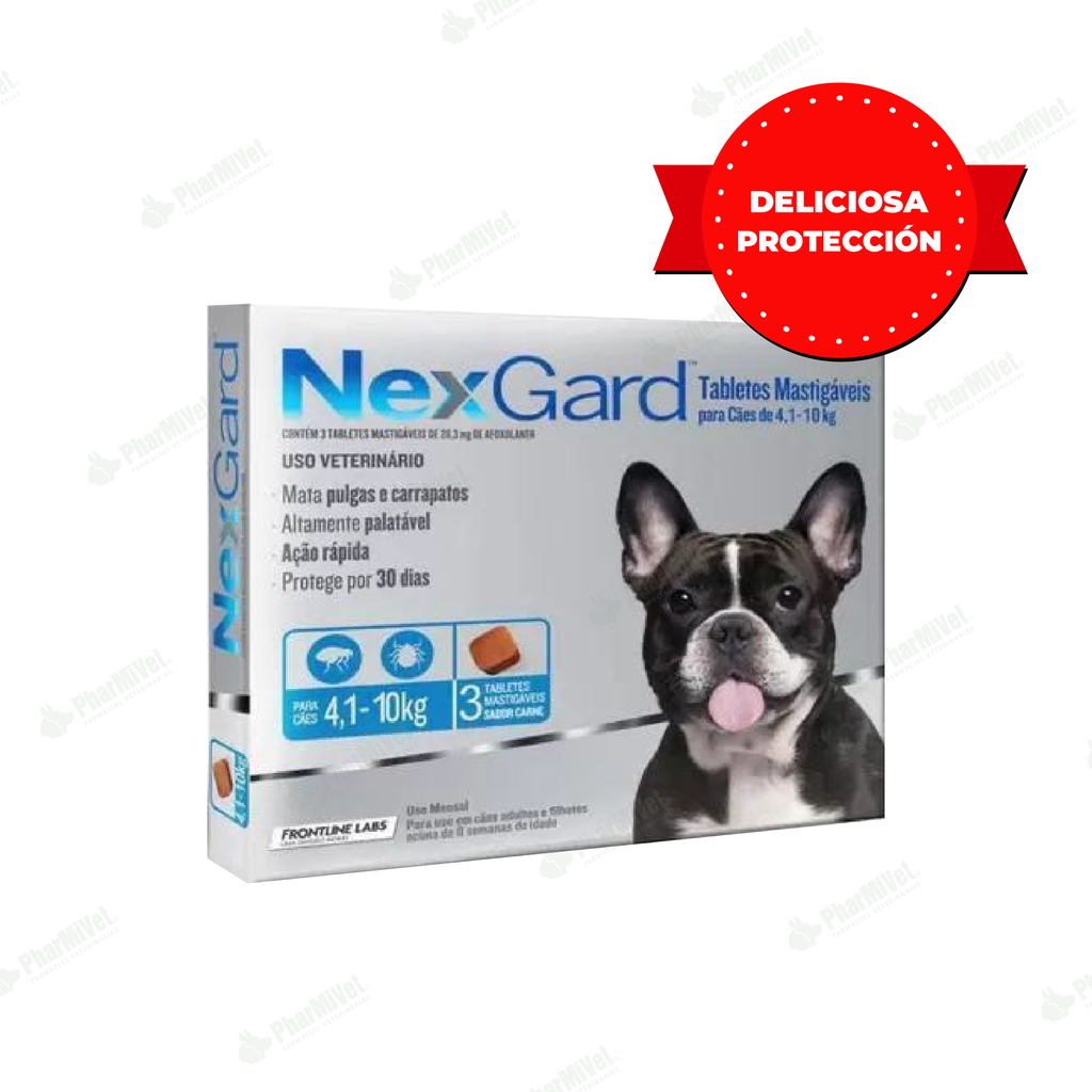NEX GARD 28.3 MG DE 4-10 KG X 3 TAB