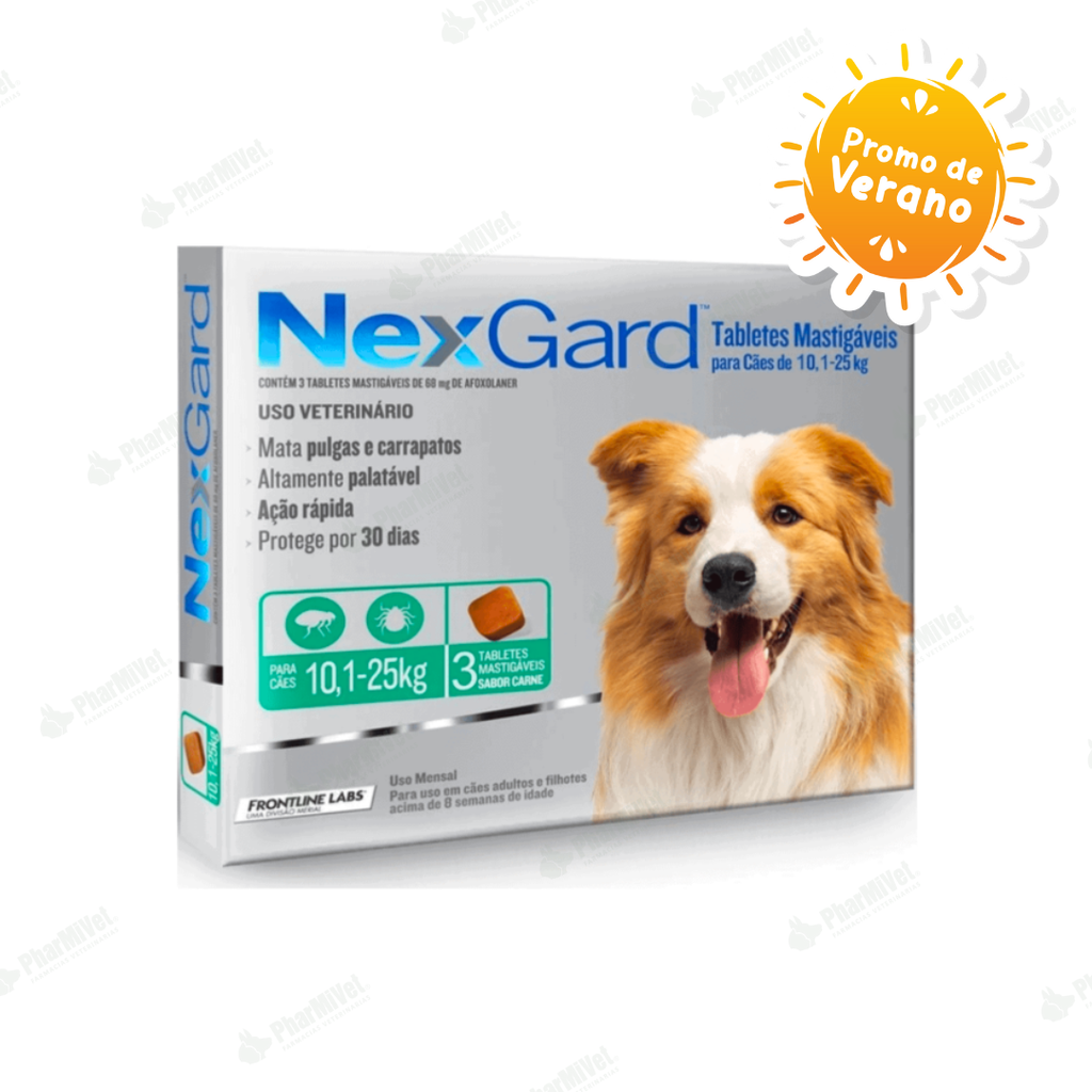NEX GARD 68 MG DE 10-25 KG X 3 TAB