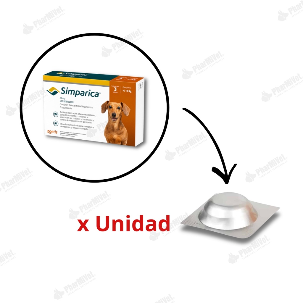 SIMPARICA 20 MG DE 5 - 10 KG X UNIDAD