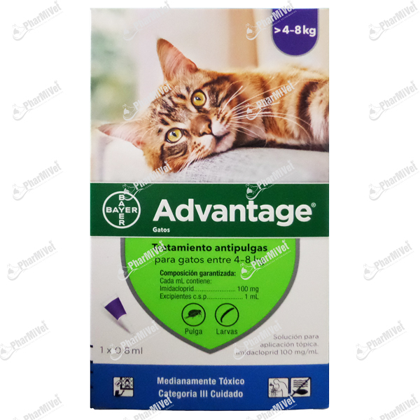 PIPETA ADVANTAGE GATOS 4 - 8 KG X UND