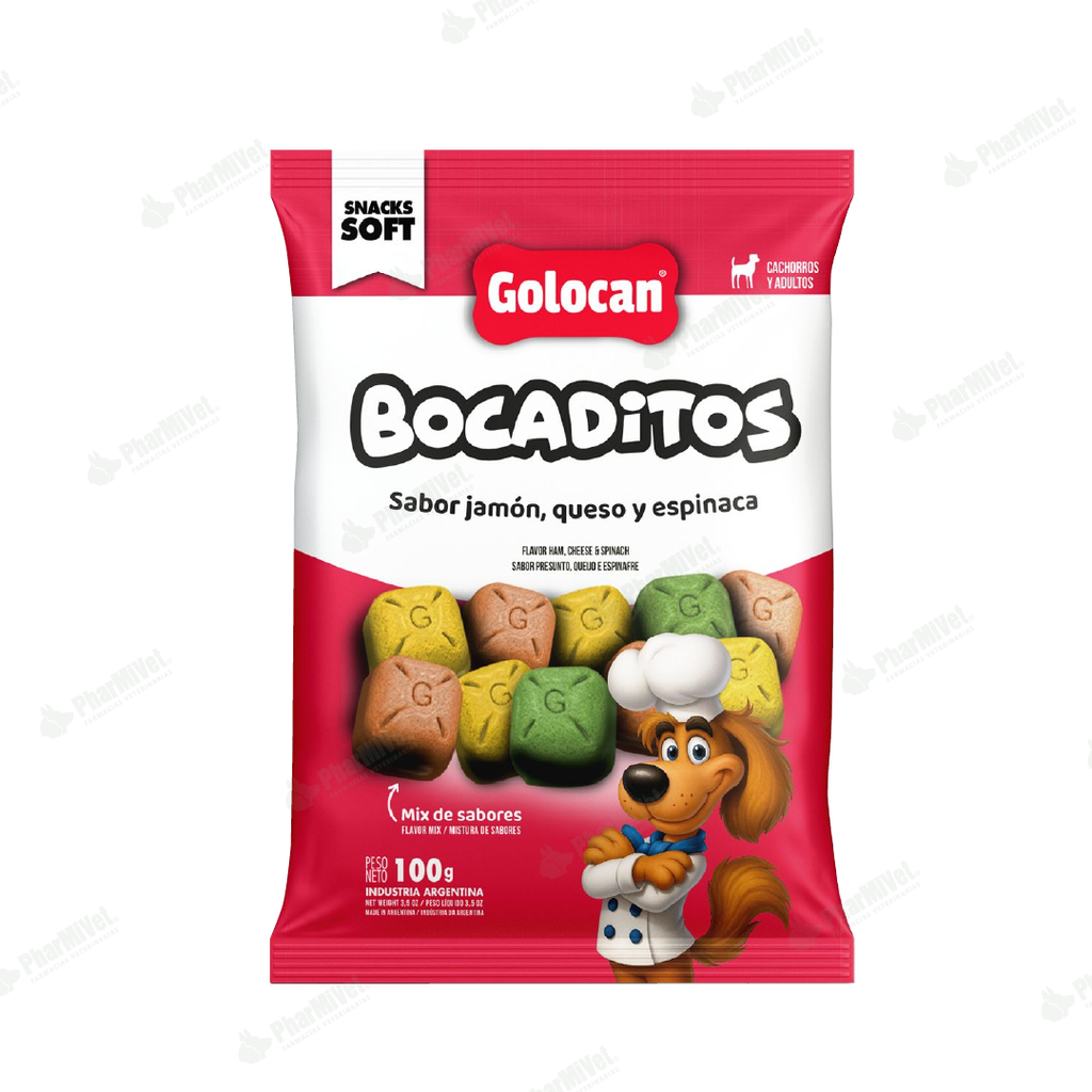 GOLOCAN BOCADITOS JAMON QUESO Y ESPINACA X 100 GR