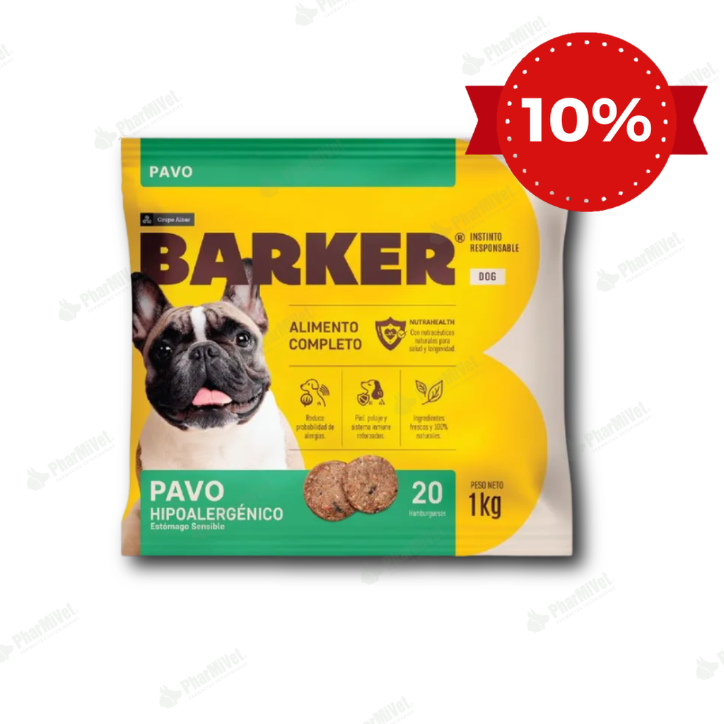 BARKER HAMBURGUESA PAVO (1KG) X 20 UND