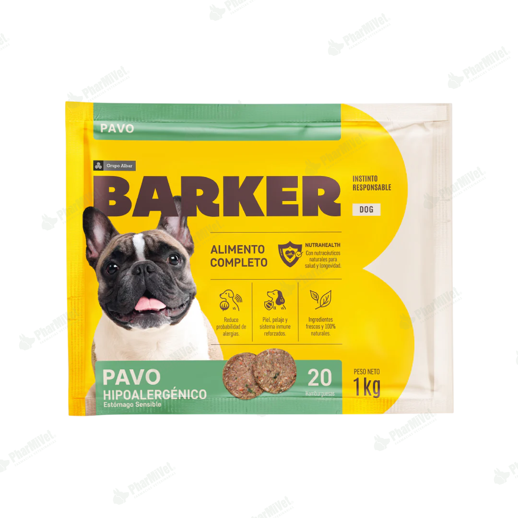 BARKER HAMBURGUESA PAVO (1KG) X 20 UND