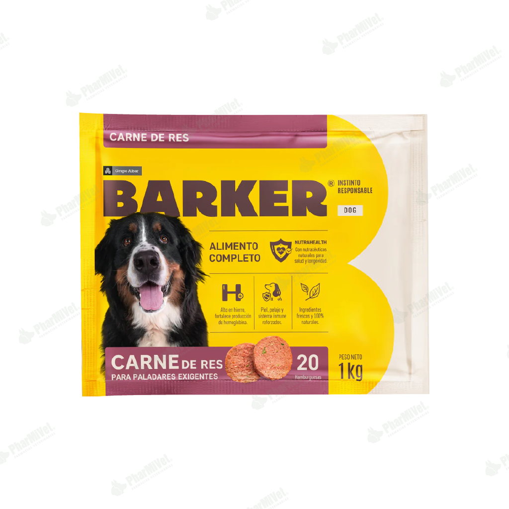 BARKER HAMBURGUESA CARNE DE RES (1 KG) X 20 UND