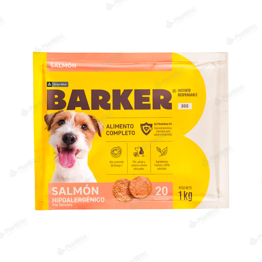 BARKER HAMBURGUESA SALMON (1 KG) X 20 UND