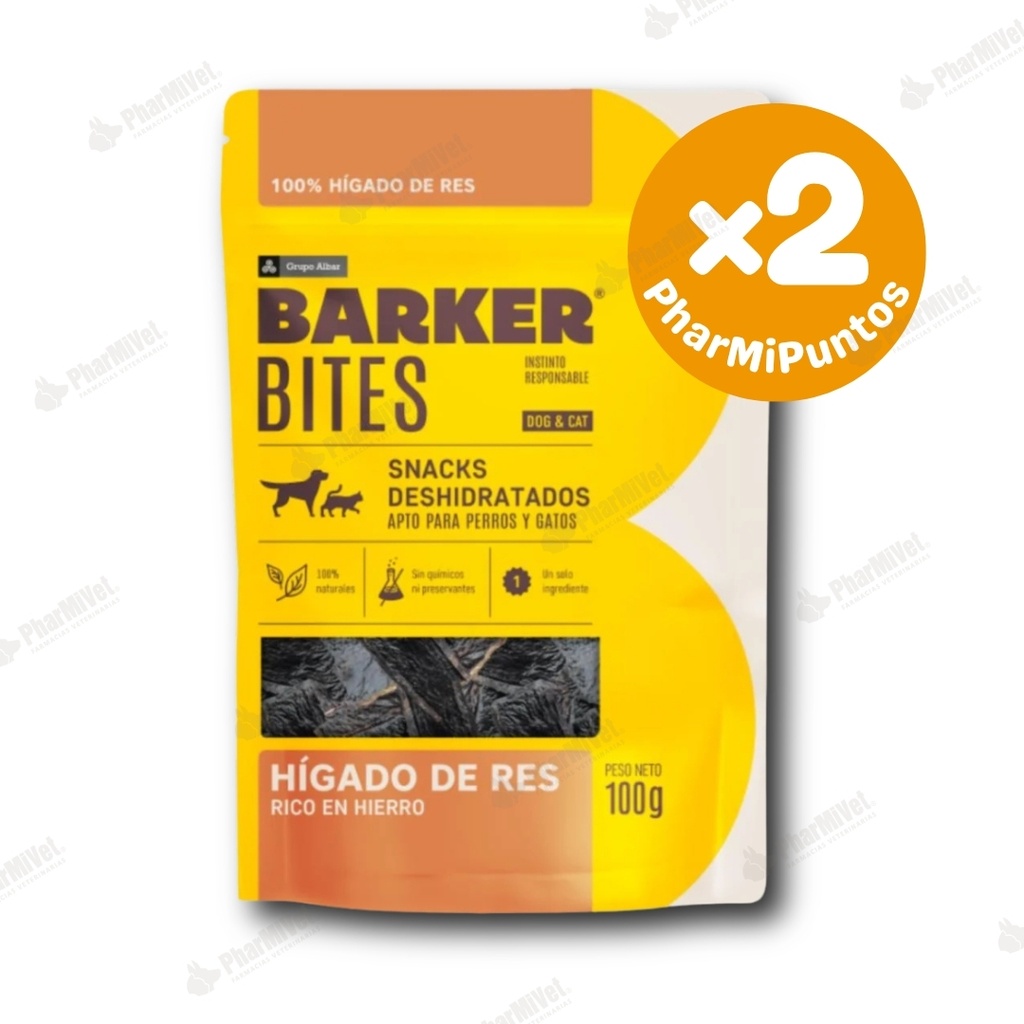 BARKER BITES HIGADO DE RES X 100 GR