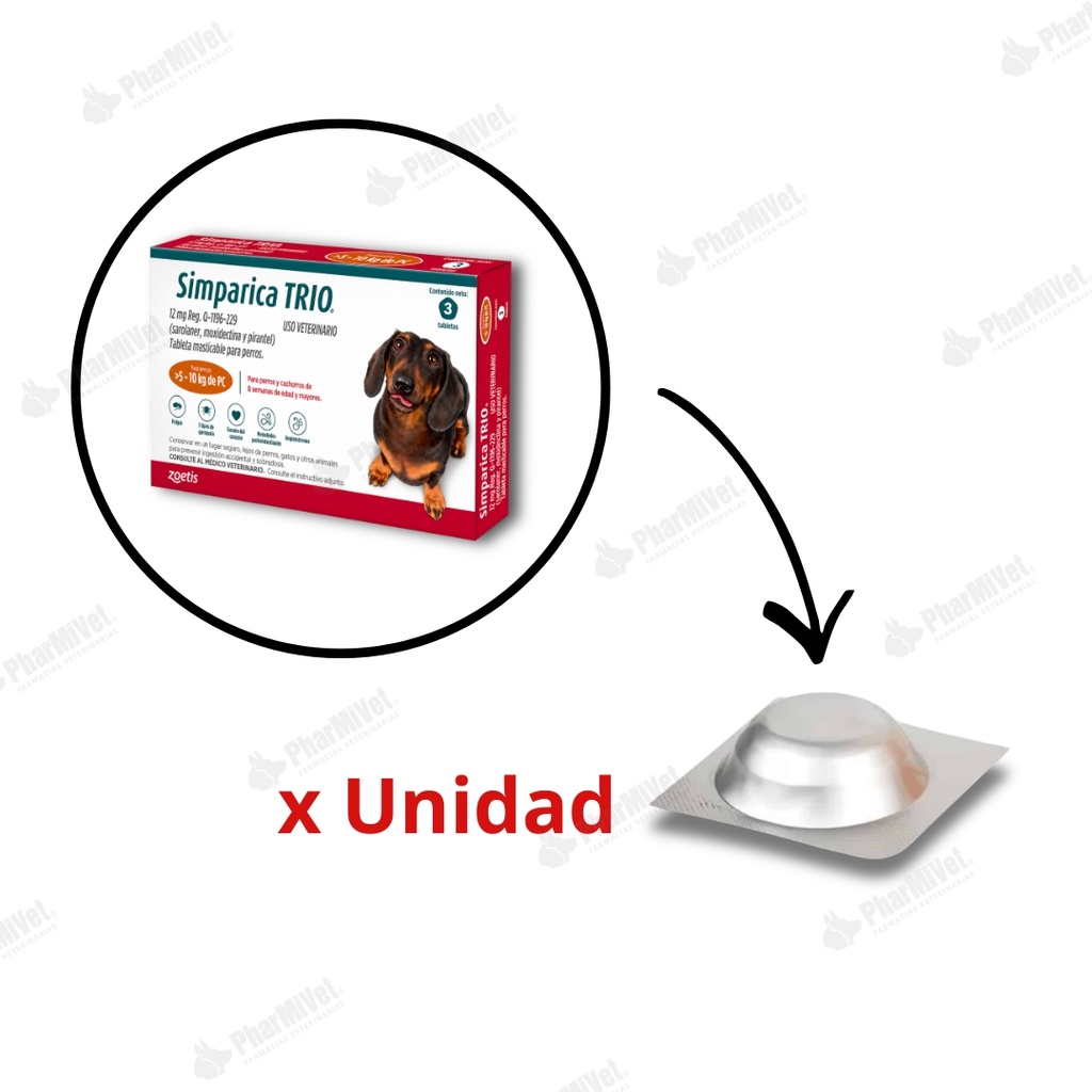 SIMPARICA TRIO 12 MG DE 5.1 - 10 KG X UNIDAD