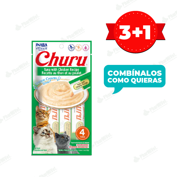 CHURU CAT TUNA WITH CHIKEN RECIPE X 4 TUBOS (602)