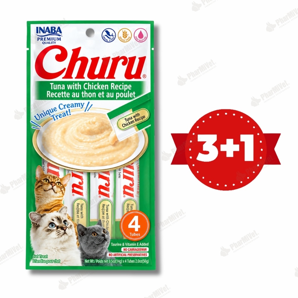 CHURU CAT TUNA WITH CHIKEN RECIPE X 4 TUBOS (602)