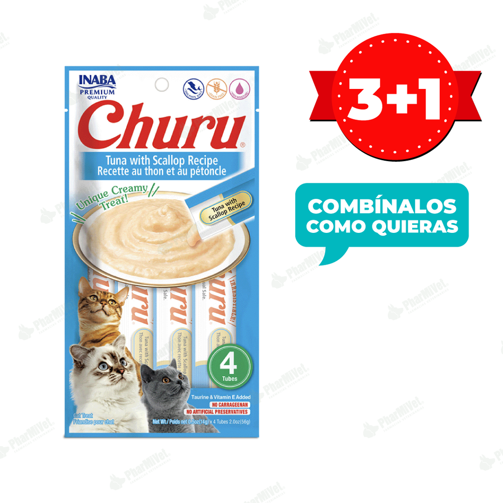 CHURU CAT TUNA WITH SCALLOP RECIPE  X 4 TUBOS (604)