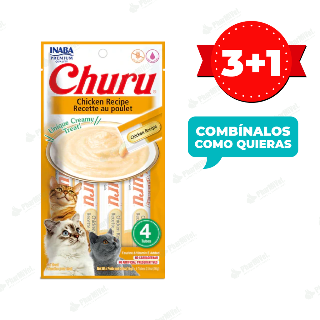 CHURU CAT CHICKEN RECIPE RECETTE X 4 TUBOS (603)