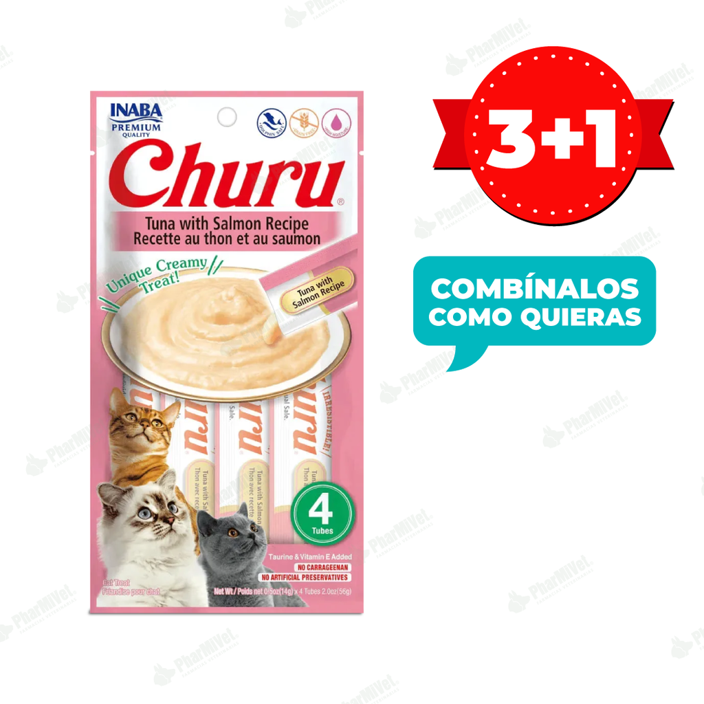 CHURU CAT TUNA WITH SALMON RECIPE X 4 TUBOS (606)