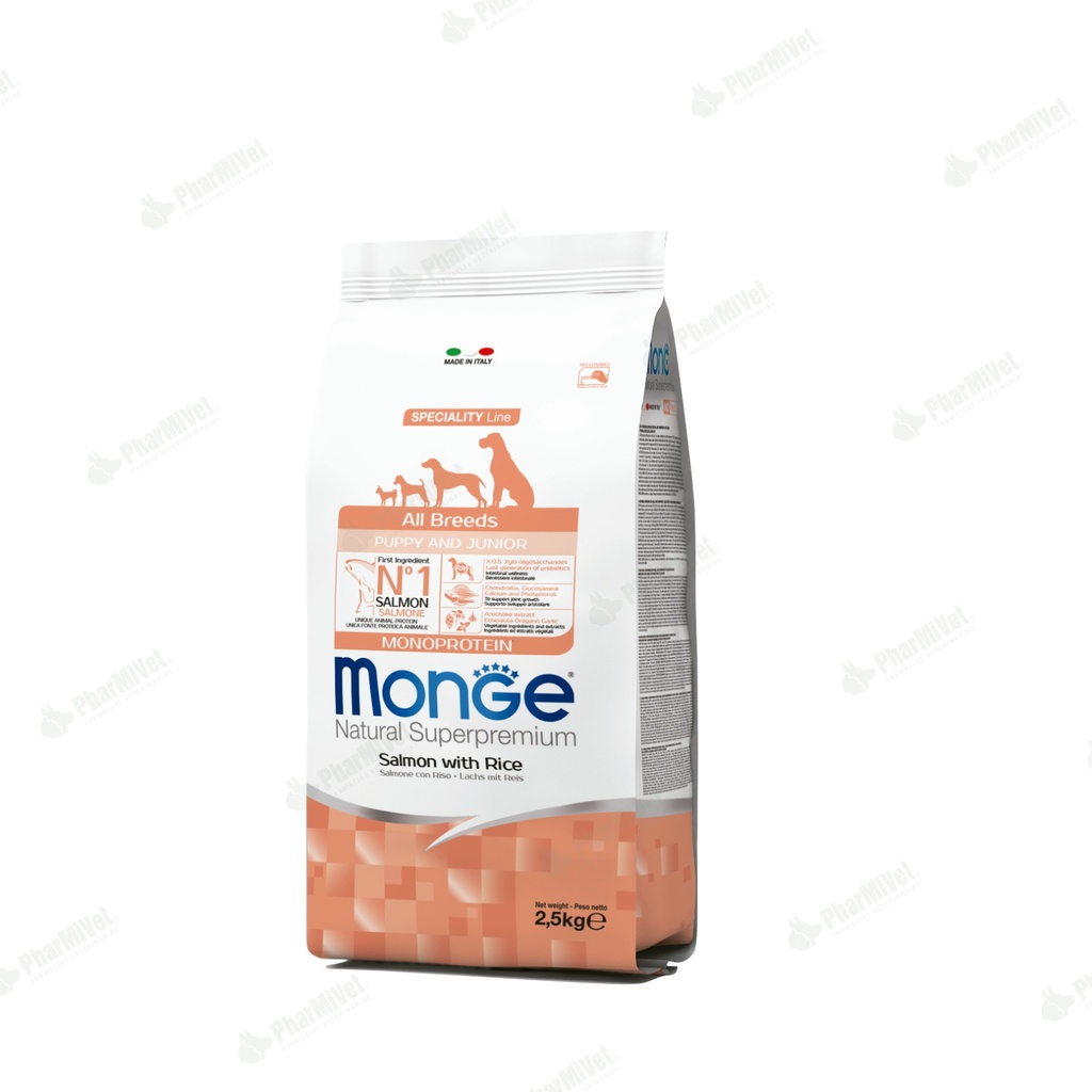 MONGE CANINE PUPPY SALMÓN Y ARROZ 2.5 KG