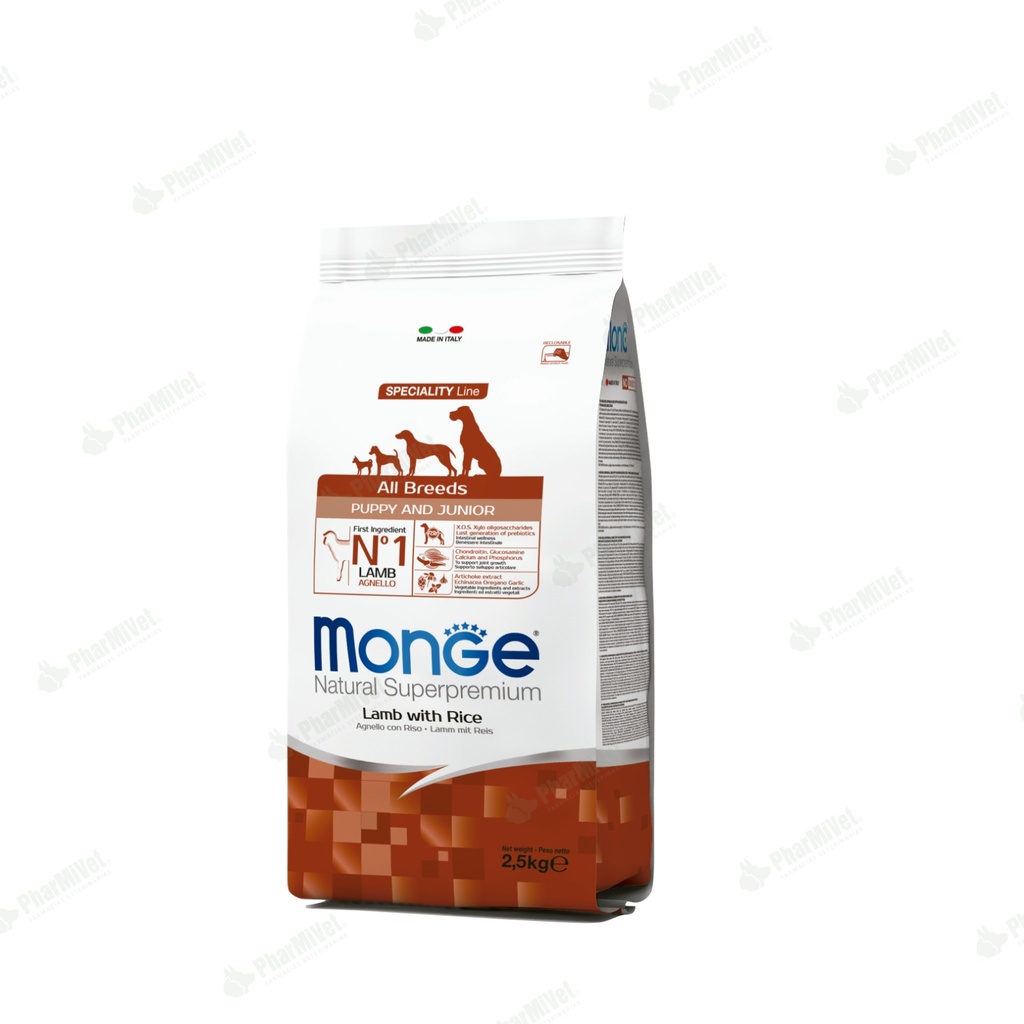 MONGE CANINE PUPPY CORDERO Y ARROZ 2.5 KG