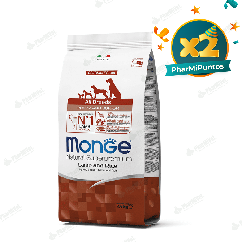 MONGE CANINE PUPPY CORDERO Y ARROZ 2.5 KG
