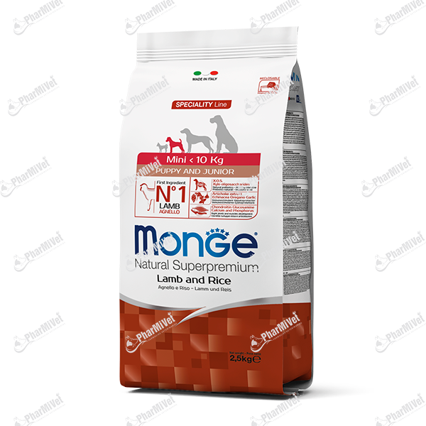 MONGE CANINE PUPPY MINI CORDERO Y ARROZ 2.5 KG