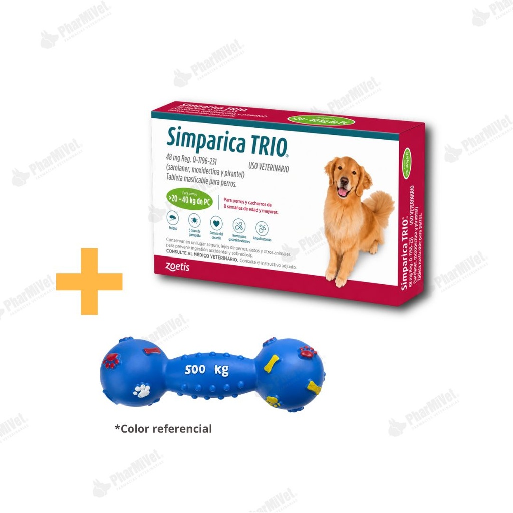 SIMPARICA TRIO 48 MG DE 20 - 40 KG X 3 TAB