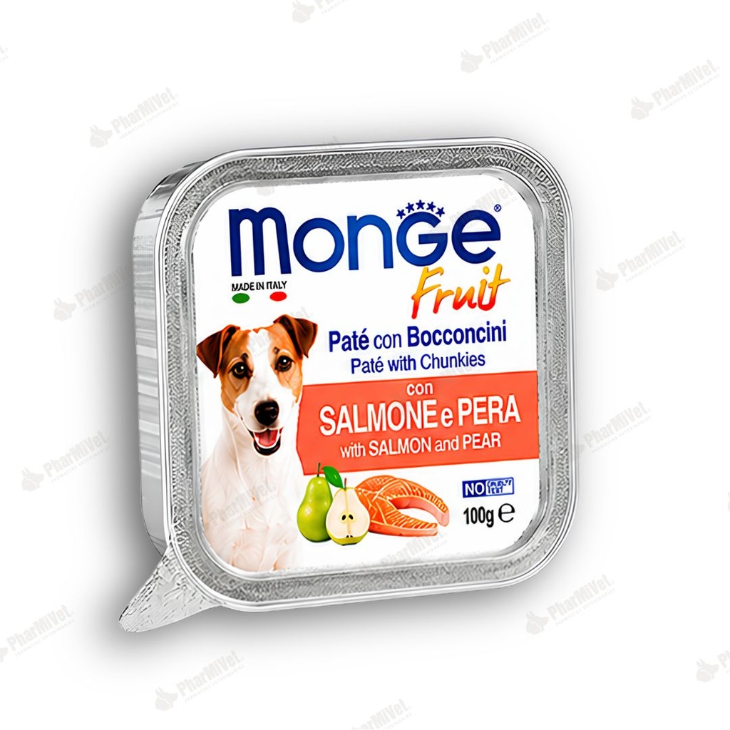 MONGE CANINE FRUIT SALMON Y PERA X 100 GR