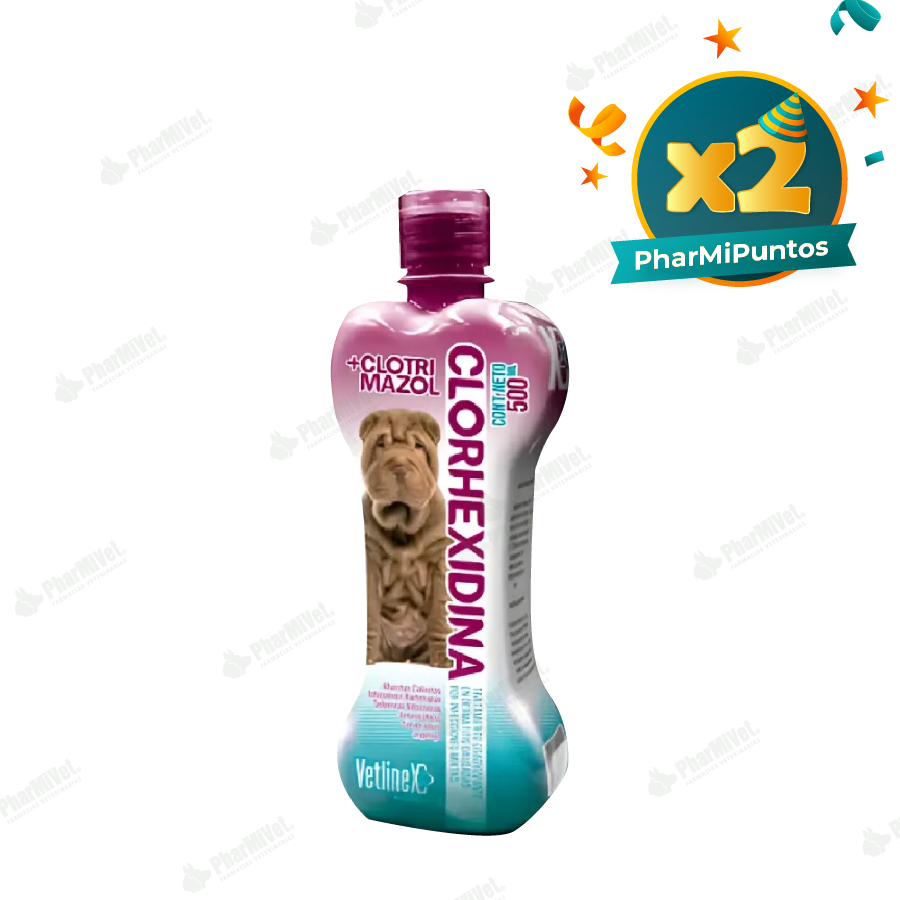 SHAMPOO CLORHEXIDINA + CLOTRIMAZOL VETLINEX X 500 ML