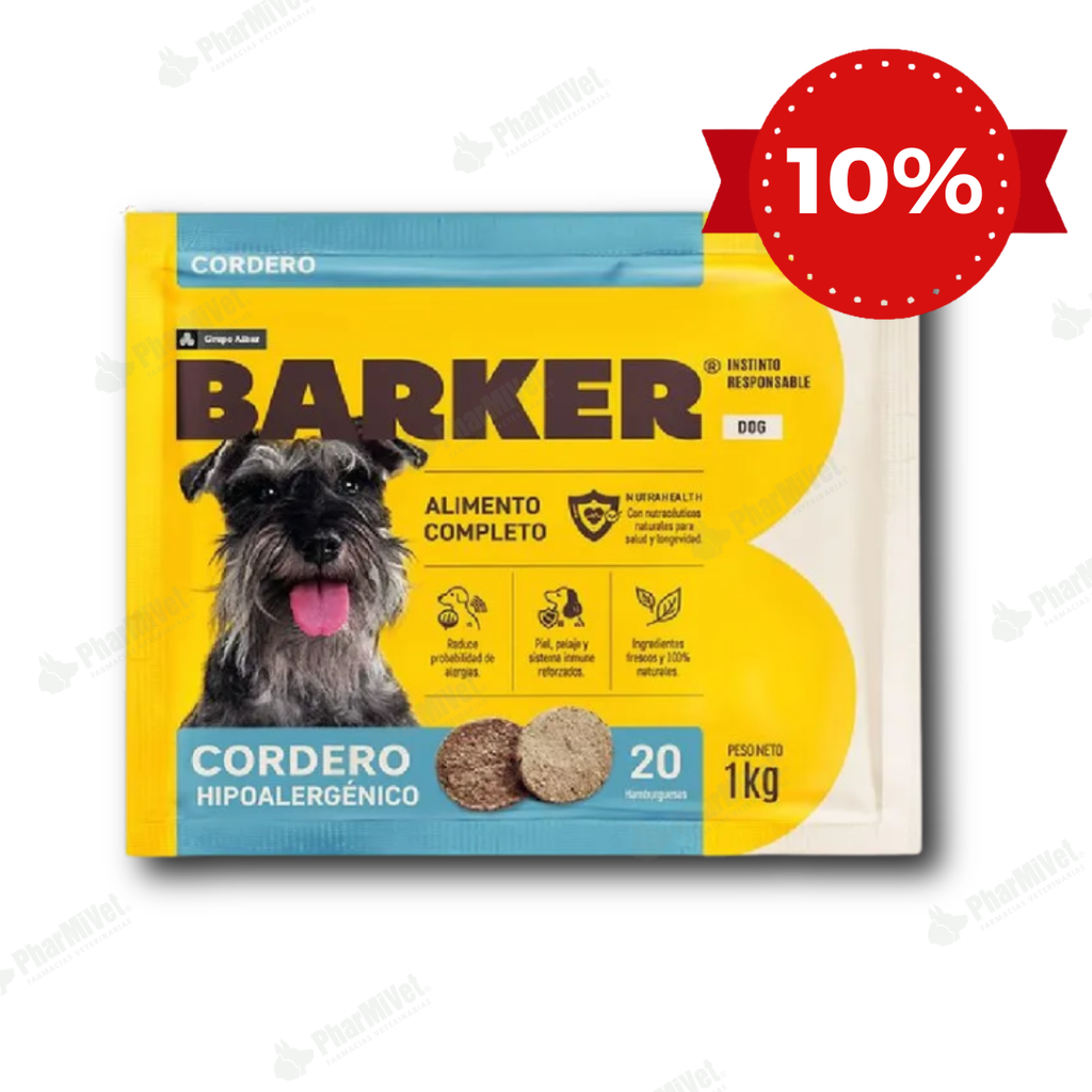 BARKER HAMBURGUESA CORDERO (1 KG) X 20 UND