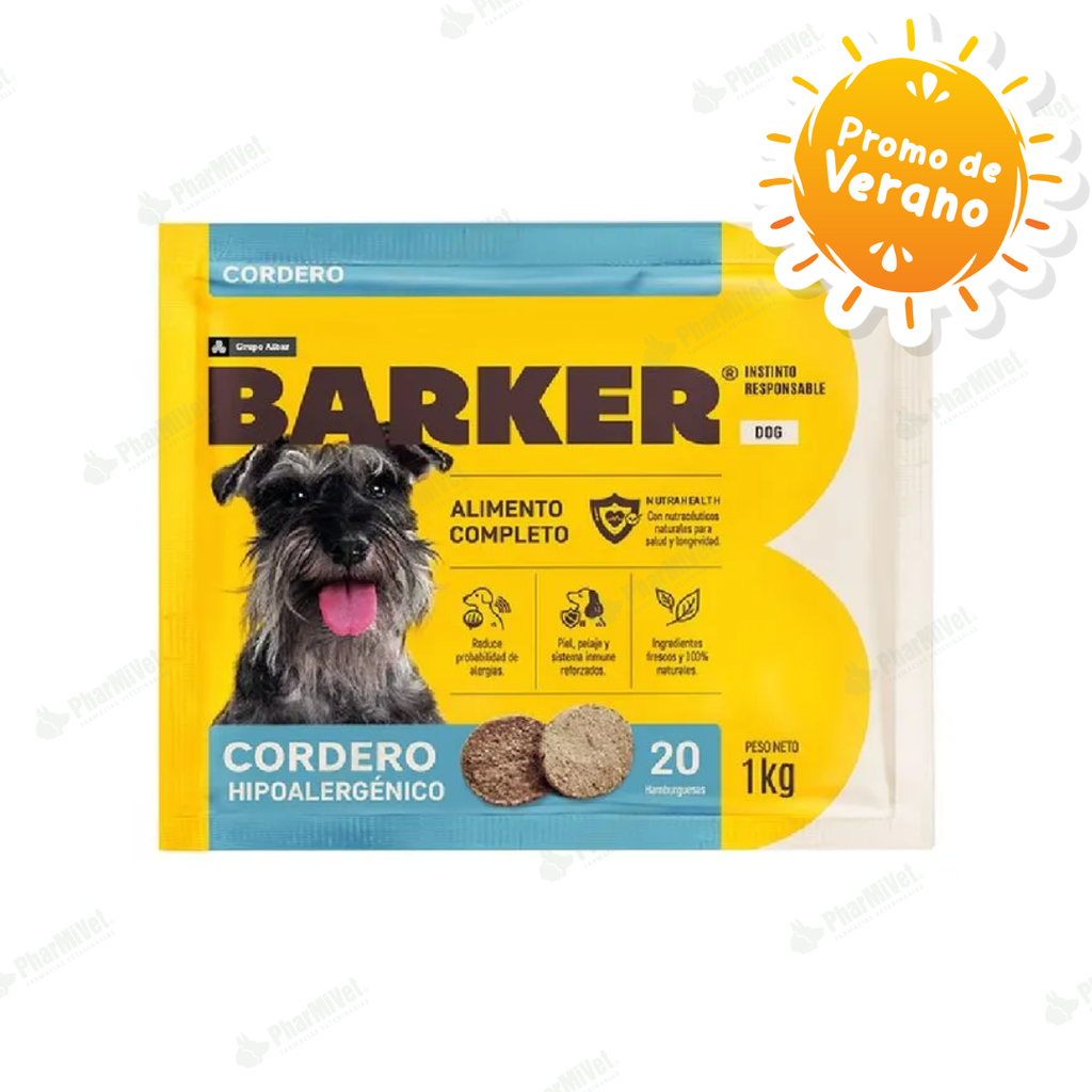BARKER HAMBURGUESA CORDERO (1 KG) X 20 UND