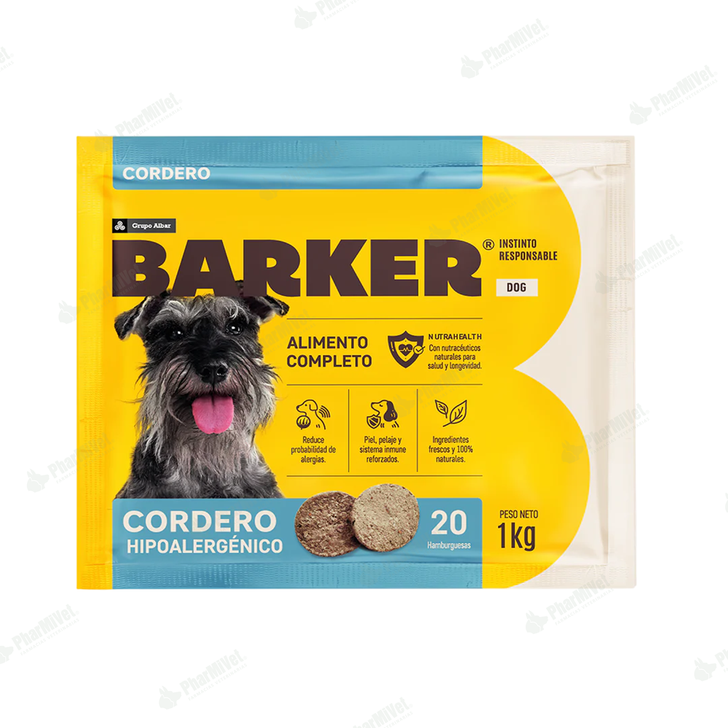 BARKER HAMBURGUESA CORDERO (1 KG) X 20 UND
