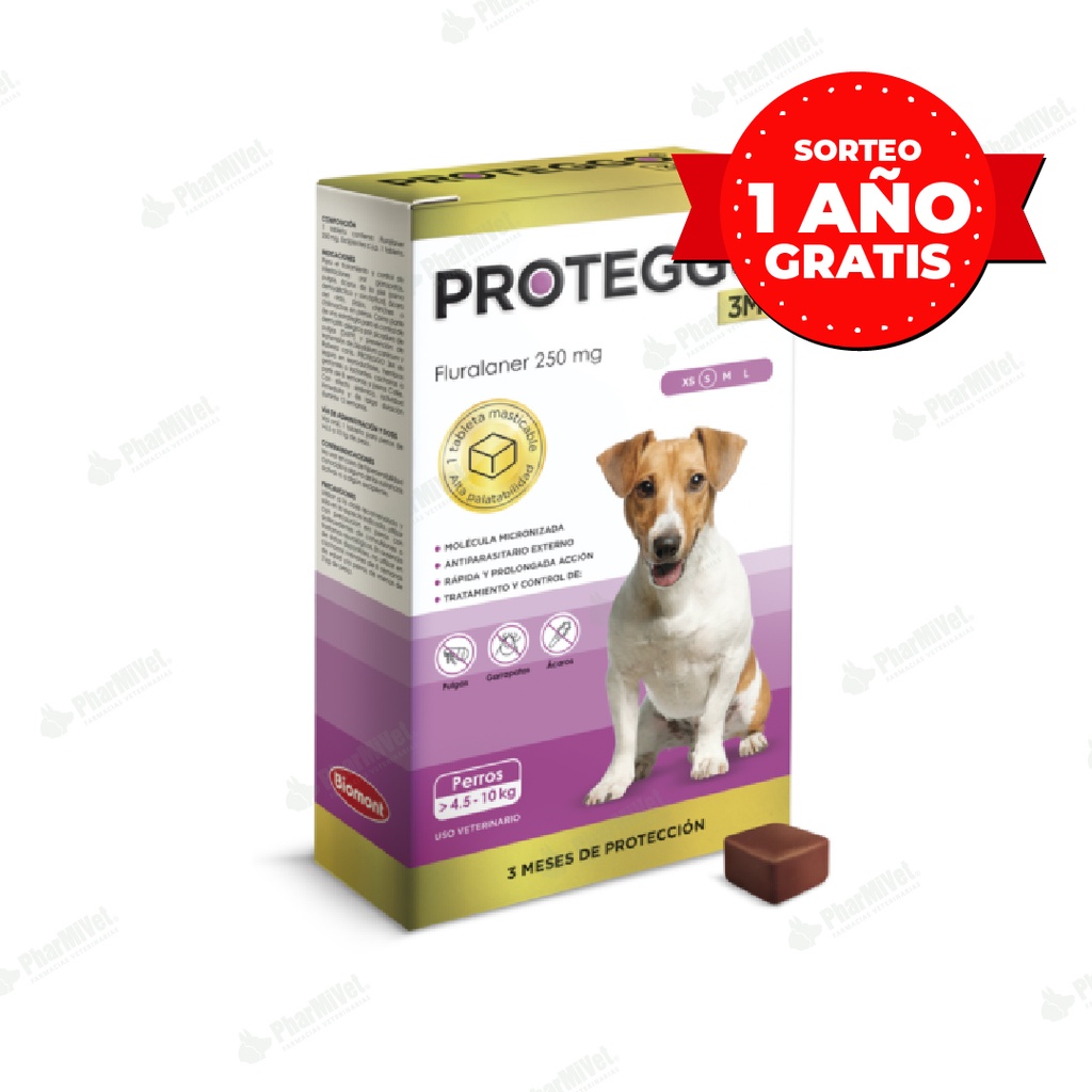 PROTEGGO 3M 250 MG DE 4.5 -10 KG