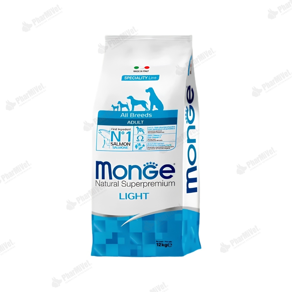 MONGE CANINE ADULT SALMON LIGHT 12 KG
