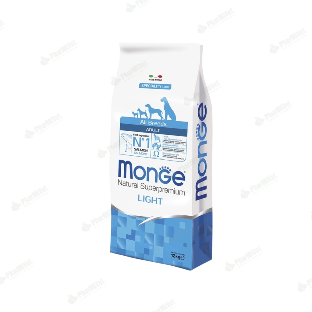 MONGE CANINE ADULT SALMON LIGHT 12 KG