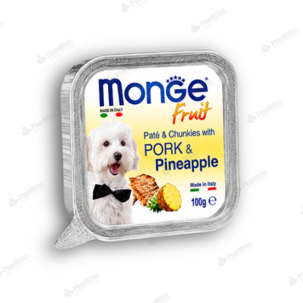 MONGE CANINE FRUIT CERDO Y PIÑA ALUTRAY 100 G