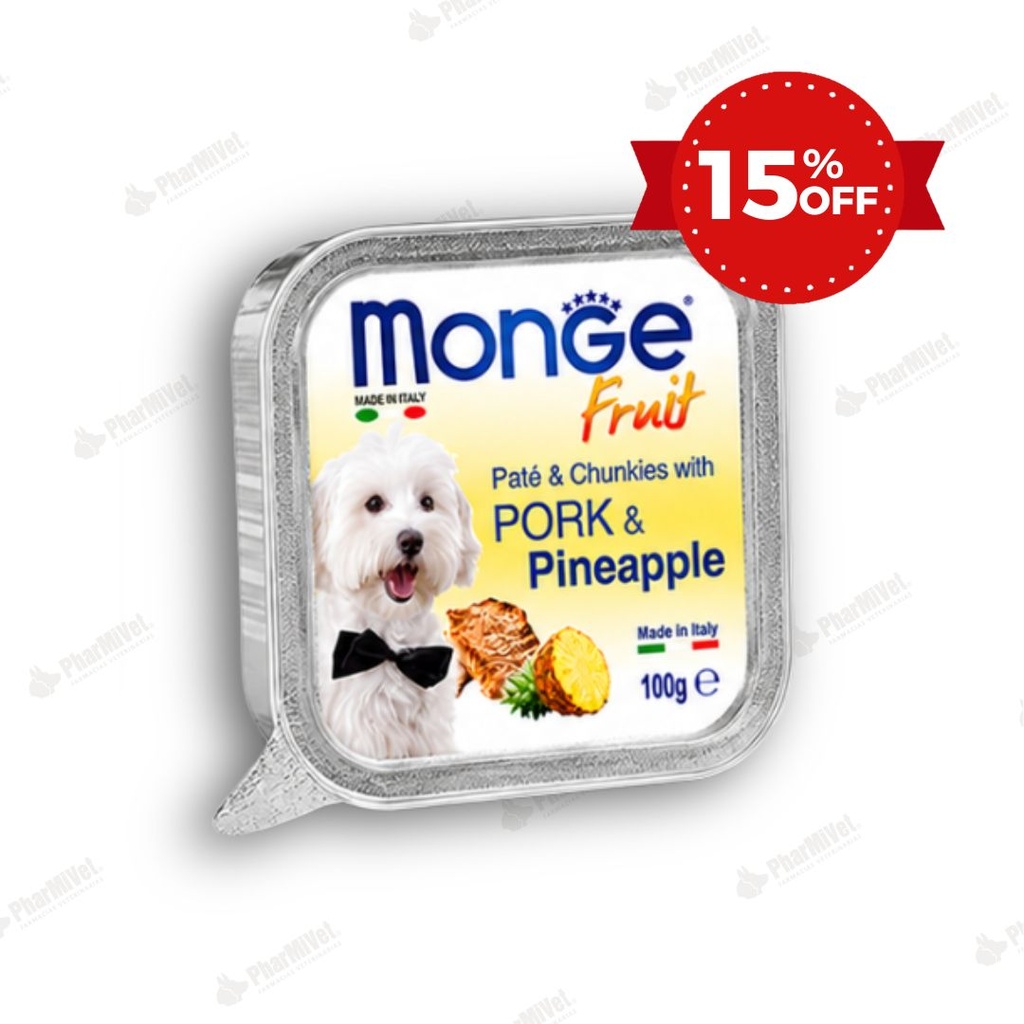 MONGE CANINE FRUIT CERDO Y PIÑA ALUTRAY 100 G