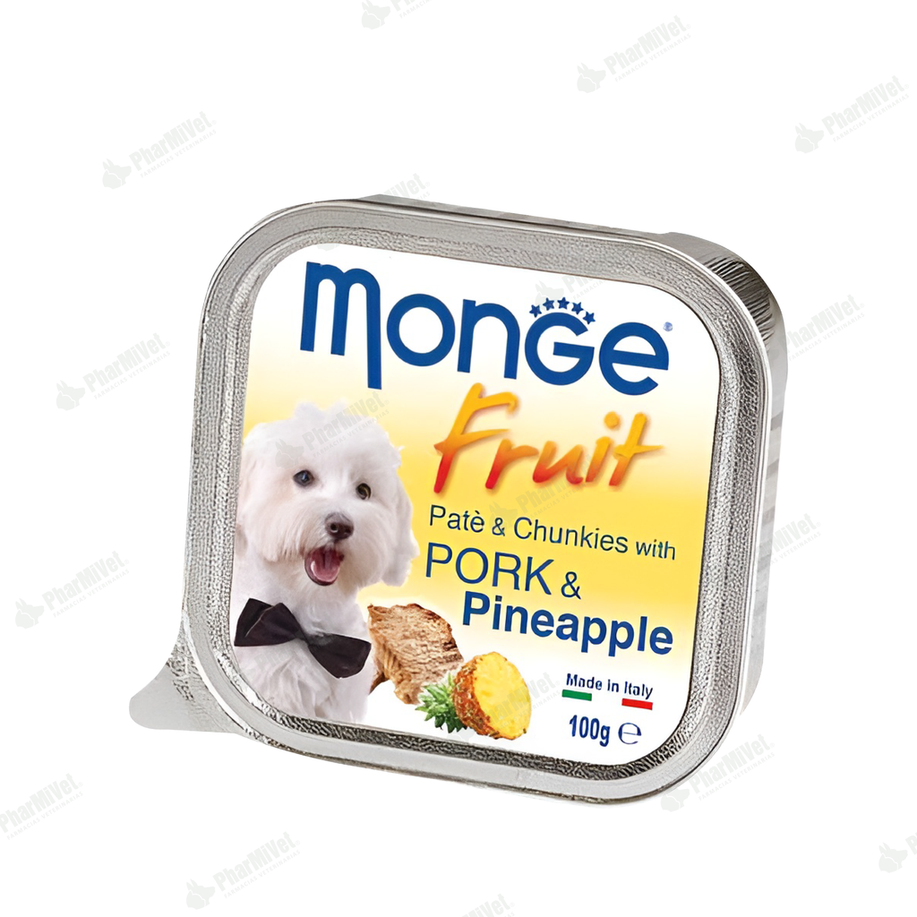 MONGE CANINE FRUIT CERDO Y PIÑA ALUTRAY 100 G