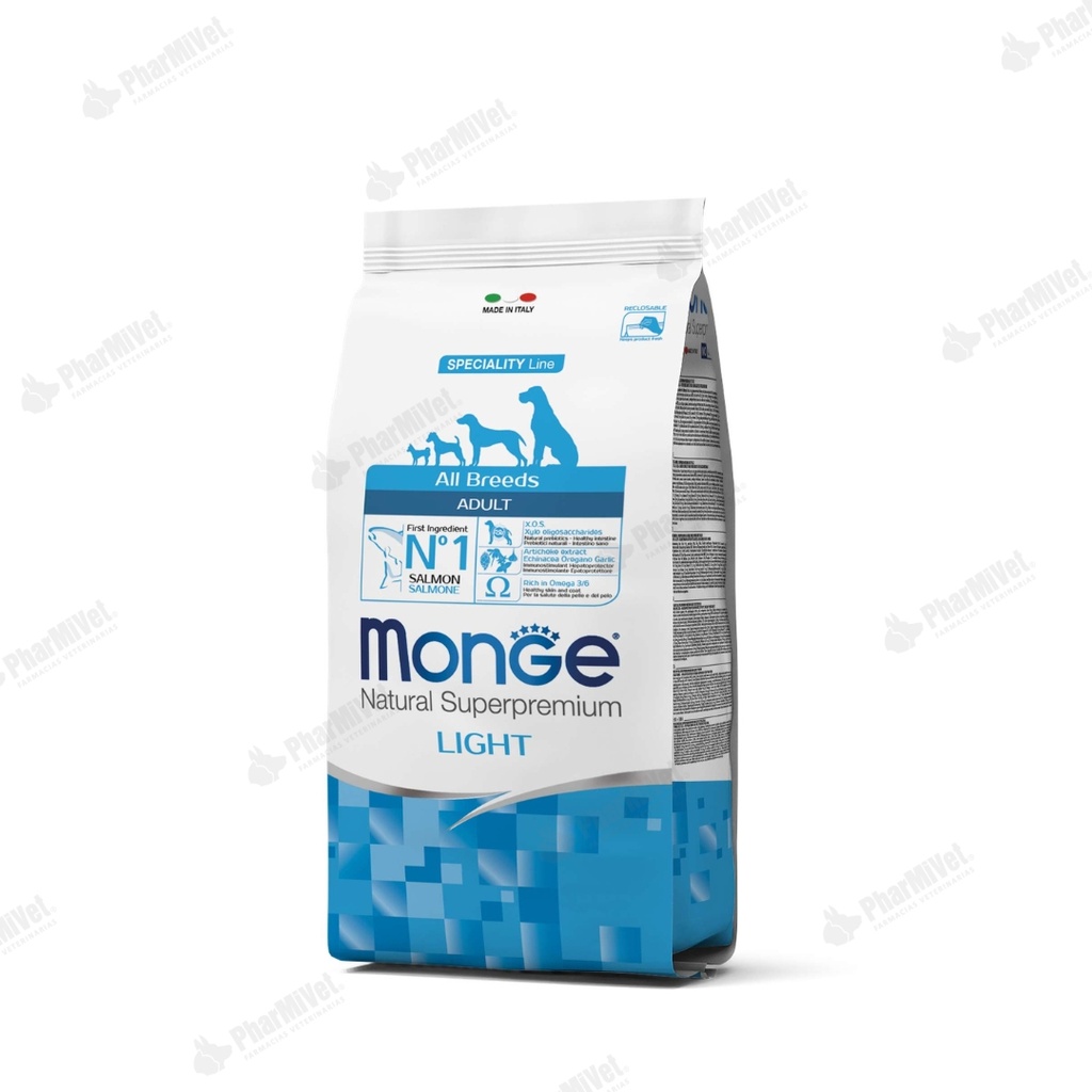 MONGE CANINE ADULT SALMON LIGHT 2.5 KG