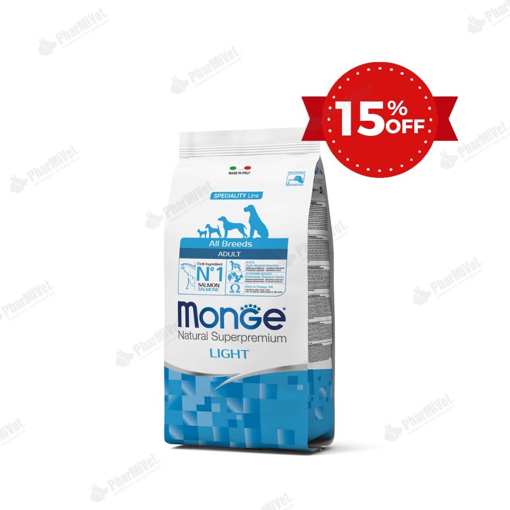 MONGE CANINE ADULT SALMON LIGHT 2.5 KG