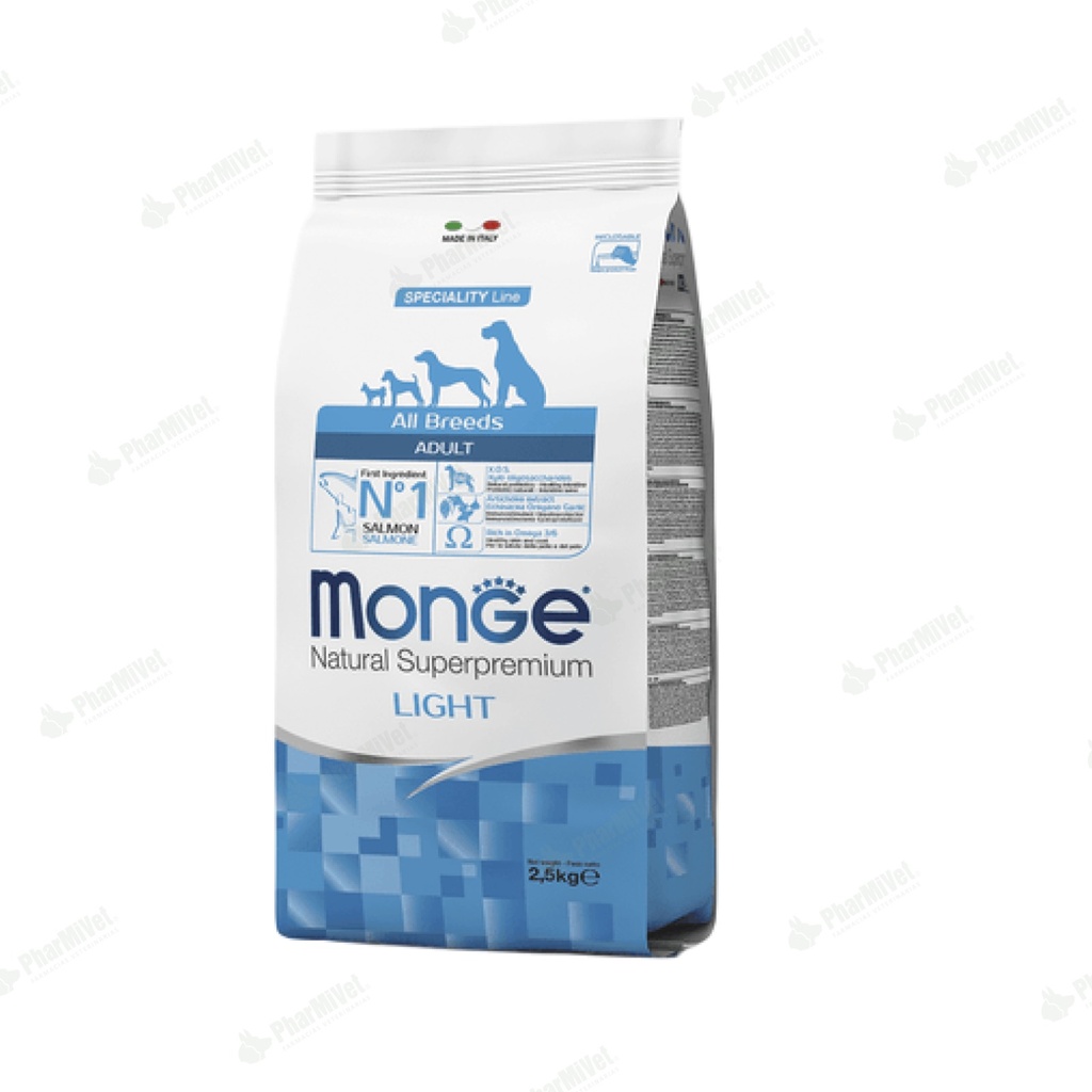 MONGE CANINE ADULT SALMON LIGHT 2.5 KG