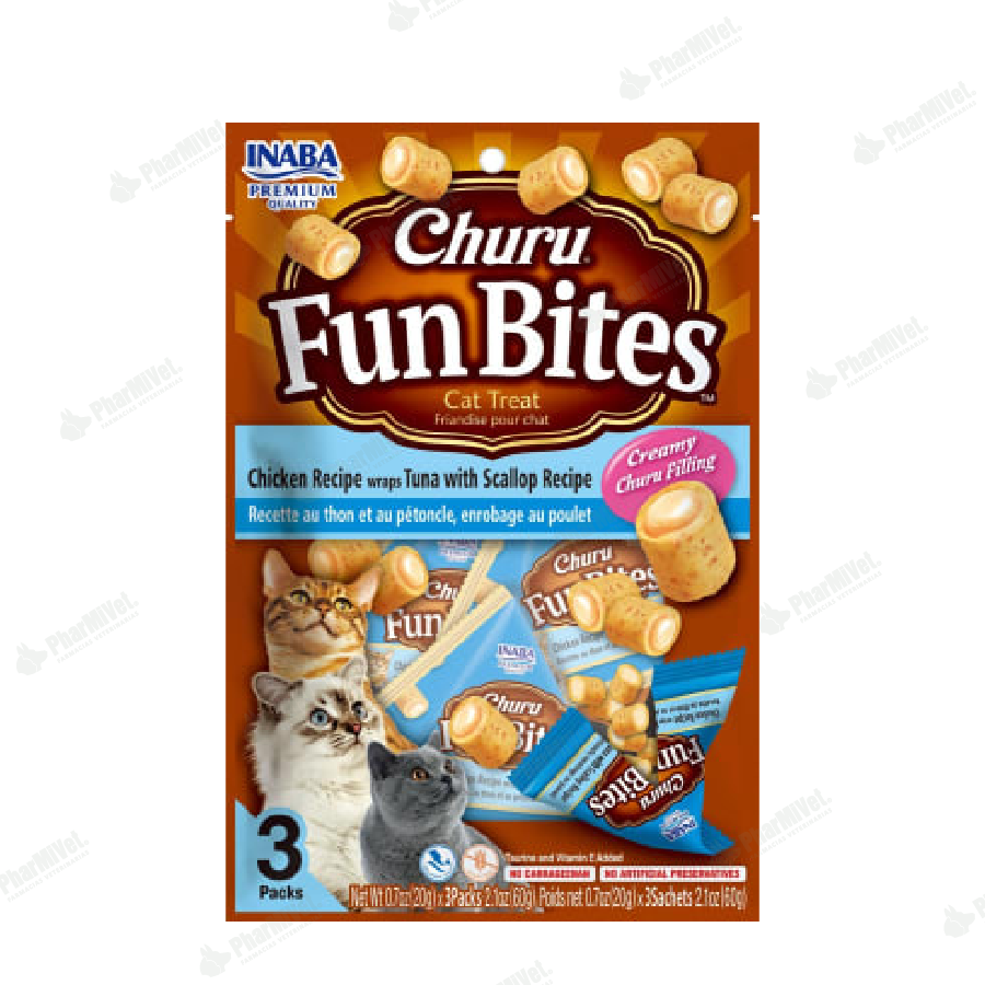 FUN BITES CAT CHICKEN TUNA SCALLOP X 3 (742)