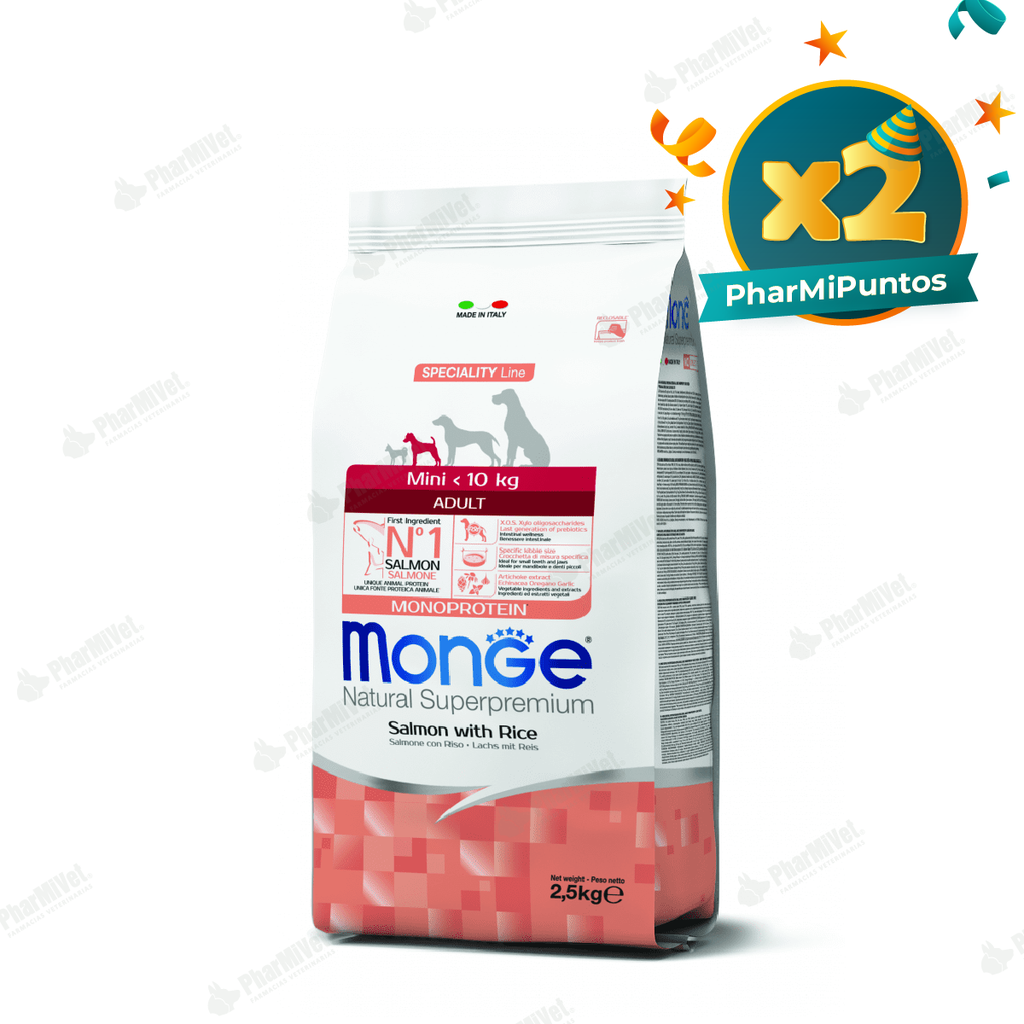 MONGE CANINE ADULTO SALMON Y ARROZ 2.5 KG