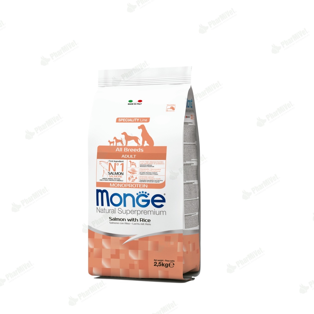 MONGE CANINE ADULTO SALMON Y ARROZ 2.5 KG