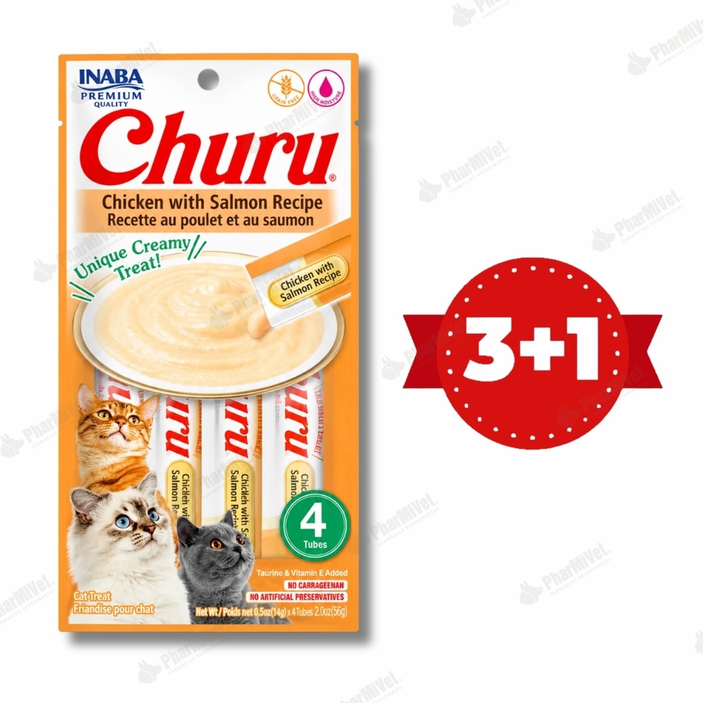 CHURU CAT CHICKEN WITH SALMON RECIPE X 4 TUBOS (667)