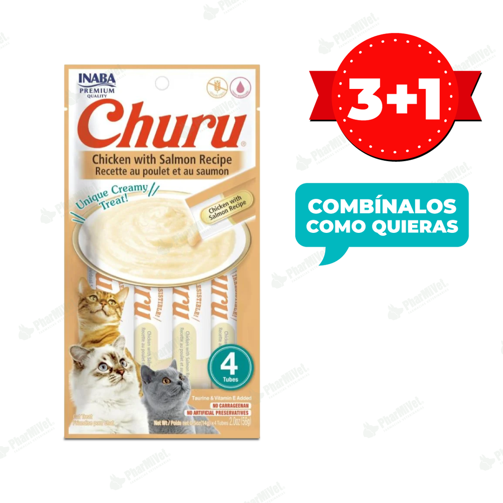 CHURU CAT CHICKEN WITH SALMON RECIPE X 4 TUBOS (667)