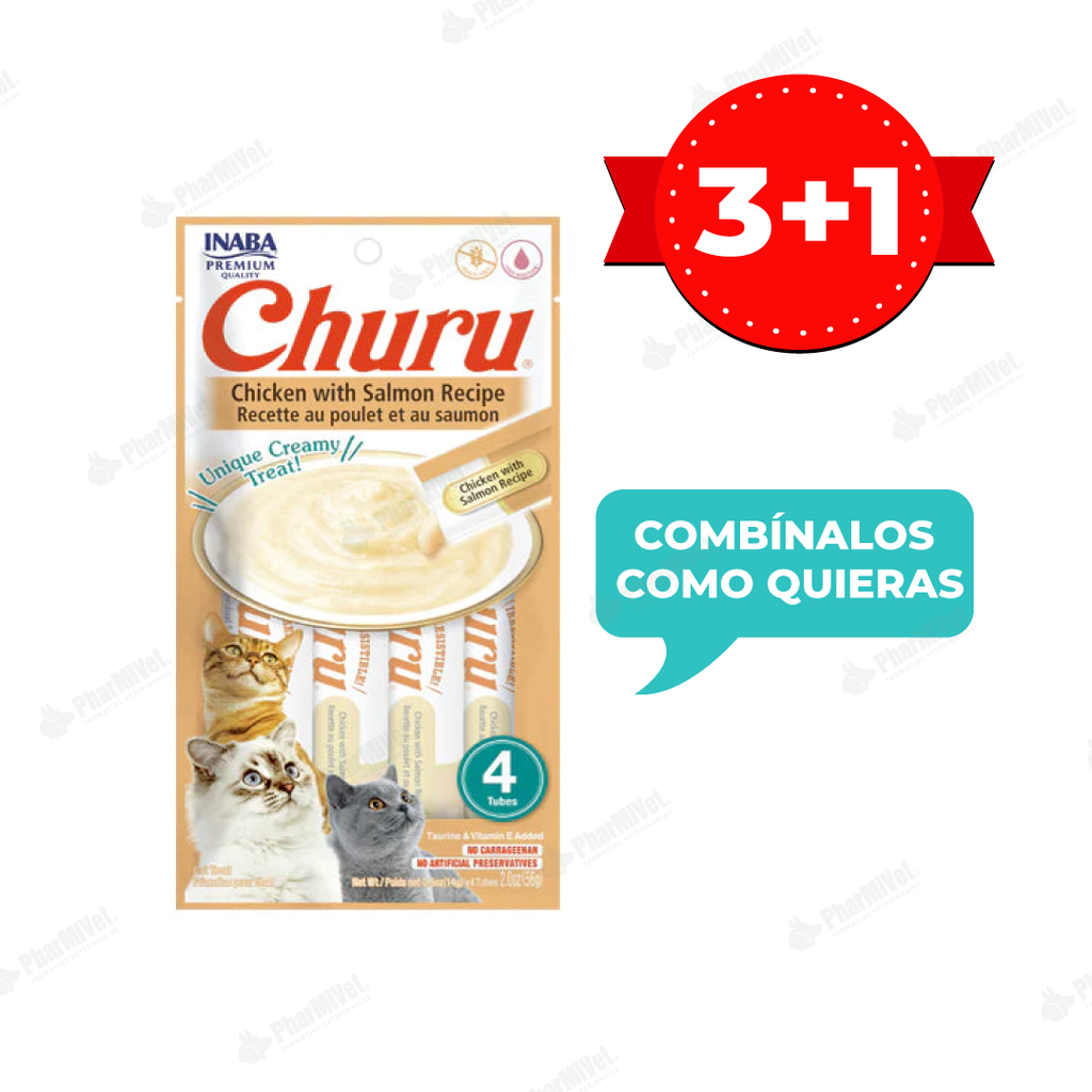 CHURU CAT CHICKEN WITH SALMON RECIPE X 4 TUBOS (667)