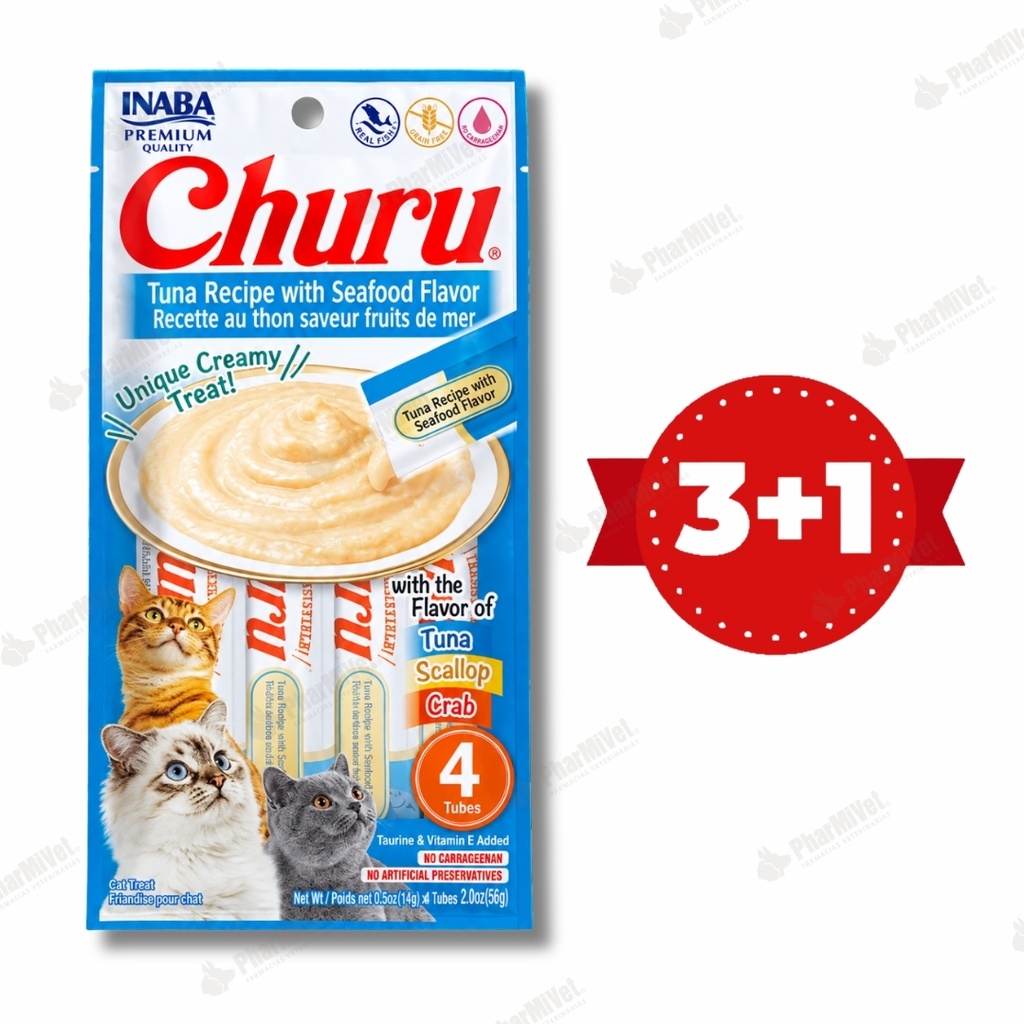 CHURU CAT TUNA RECIPE WITH SEAFOD FLAVOR X 4 TUBOS (669)