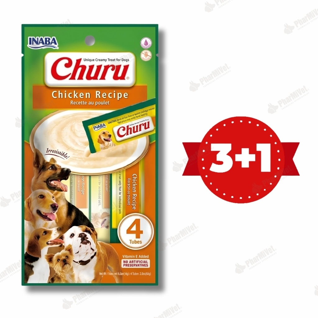 CHURU DOG CHICKEN RECIPE X 4 TUBOS (611)