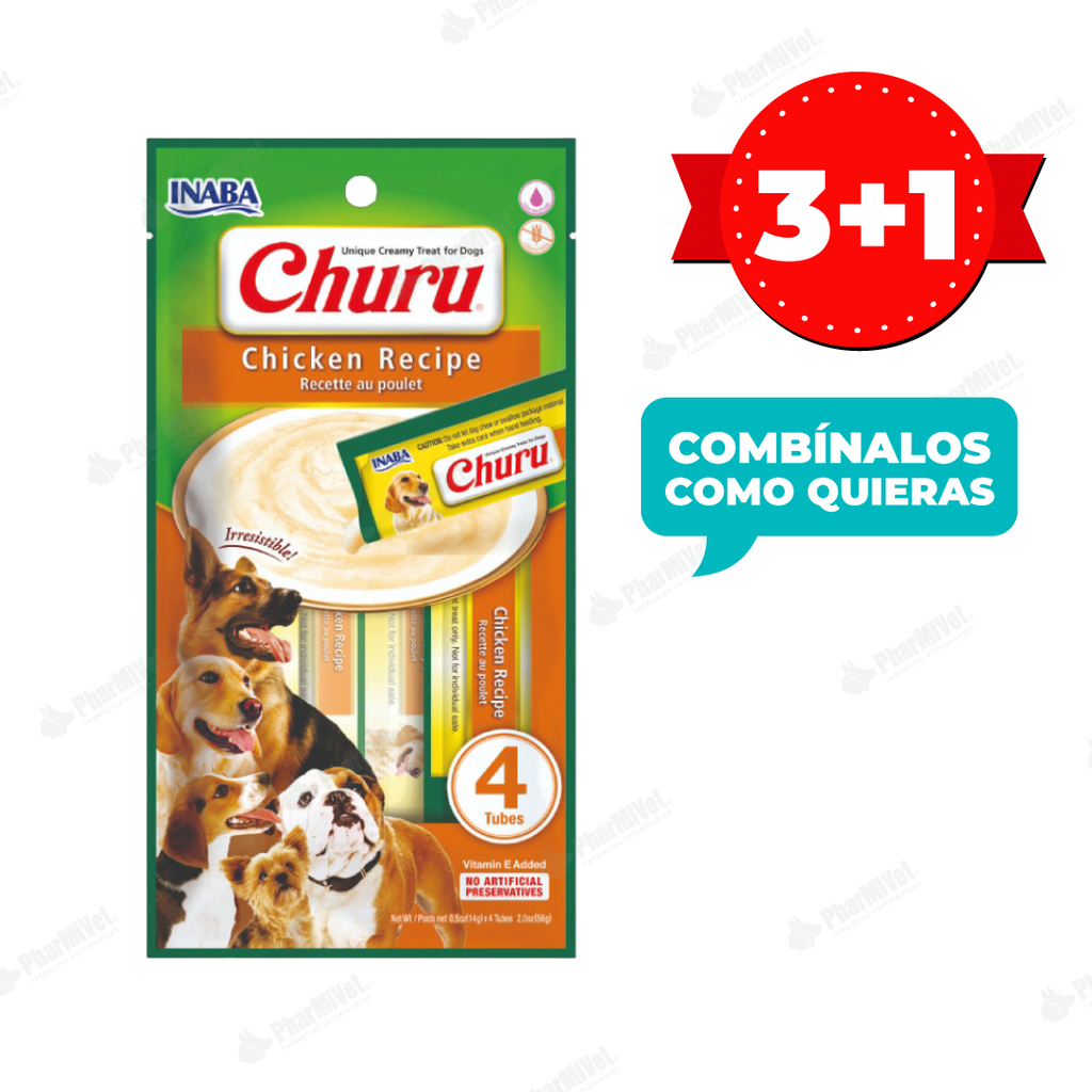 CHURU DOG CHICKEN RECIPE X 4 TUBOS (611)