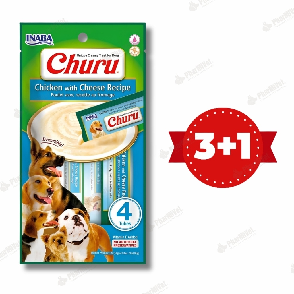 CHURU DOG CHICKEN WITH CHEESE X 4 TUBOS (614)