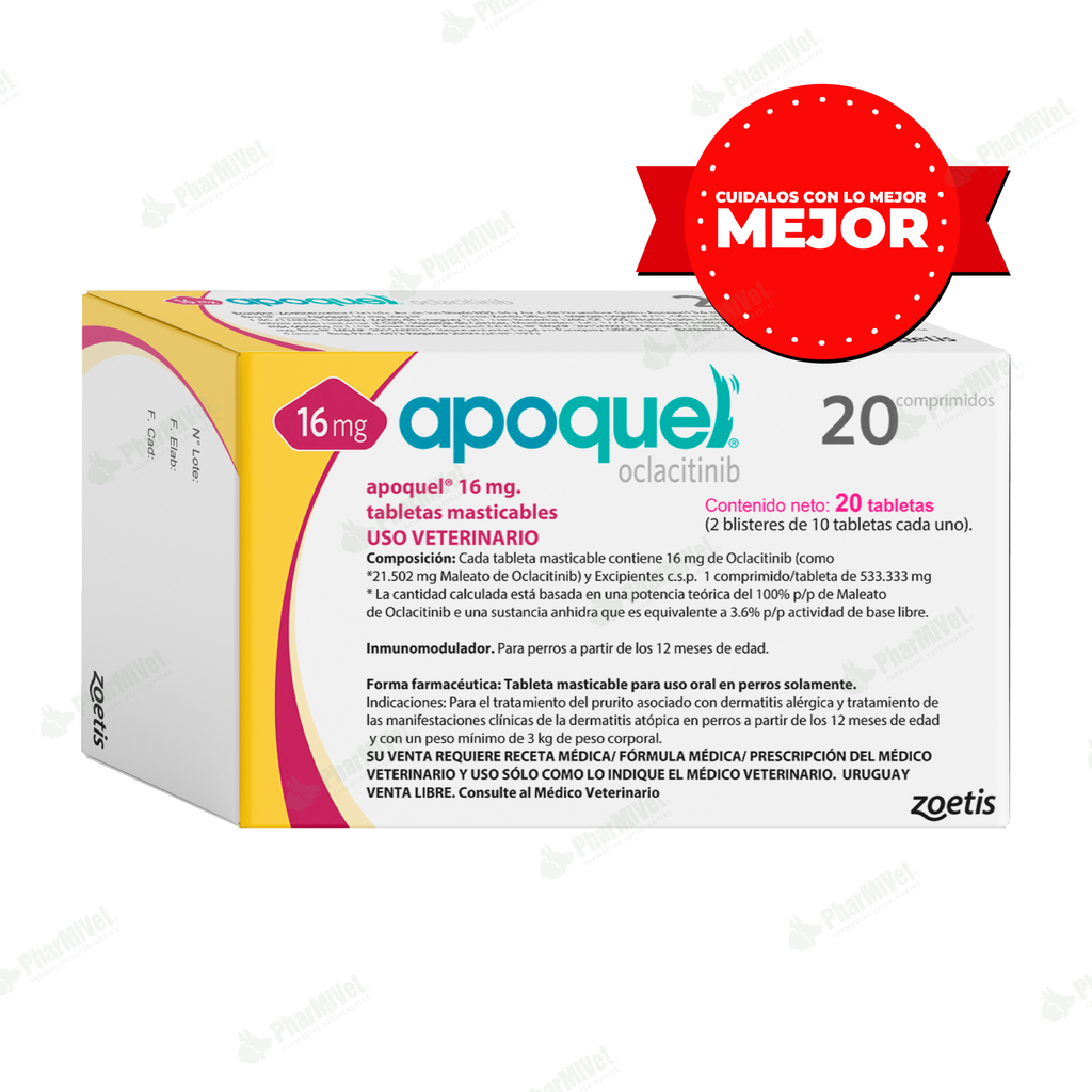 APOQUEL MASTICABLE 16 MG X 20 TAB